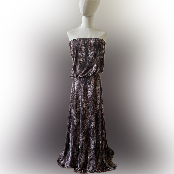S-Twelve Dresses & Skirts - Animal Print Strapless Maxi Dress.